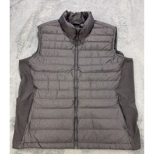 Alpine Design Puffer Vest Jacket Men XL Gray Full Zip Pockets Packable Nylon